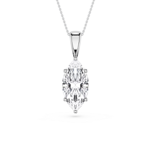 Marquise Lab Grown Diamond 6-Prong Bail Solitaire Pendant - 16 to 18 Inches
