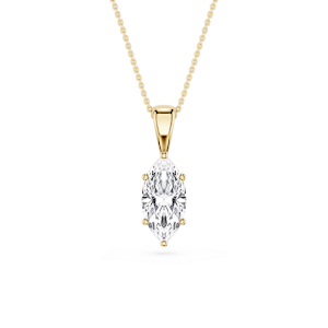 Marquise Lab Grown Diamond 6-Prong Bail Solitaire Pendant - 16 to 18 Inches