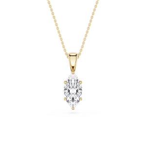 Marquise Lab Grown Diamond 6-Prong Bail Solitaire Pendant - 16 to 18 Inches