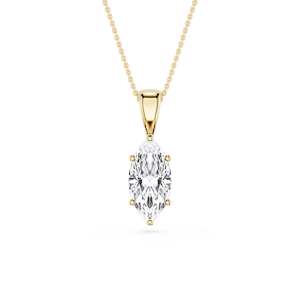 Marquise Lab Grown Diamond 6-Prong Bail Solitaire Pendant - 16 to 18 Inches
