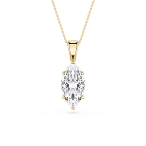 Marquise Lab Grown Diamond 6-Prong Bail Solitaire Pendant - 16 to 18 Inches