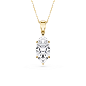 Marquise Lab Grown Diamond 6-Prong Bail Solitaire Pendant - 16 to 18 Inches
