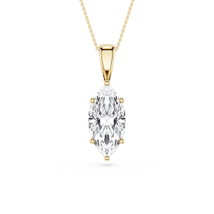 Marquise Lab Grown Diamond 6-Prong Bail Solitaire Pendant - 16 to 18 Inches