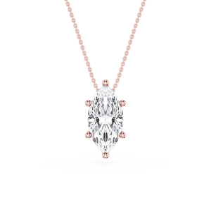 Marquise Lab Grown Diamond 6-Prong Slide Solitaire  Pendant - 16 to 18 Inches