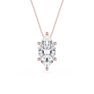 Marquise Lab Grown Diamond 6-Prong Slide Solitaire  Pendant - 16 to 18 Inches