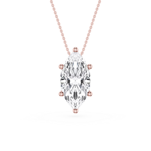 Marquise Lab Grown Diamond 6-Prong Slide Solitaire  Pendant - 16 to 18 Inches