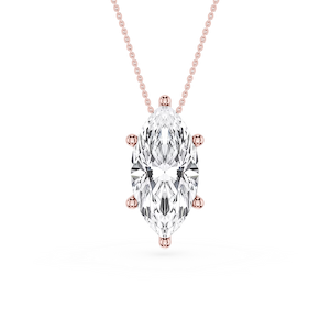 Marquise Lab Grown Diamond 6-Prong Slide Solitaire  Pendant - 16 to 18 Inches