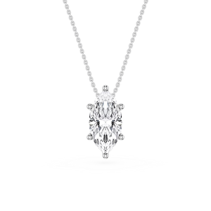Marquise Lab Grown Diamond 6-Prong Slide Solitaire  Pendant - 16 to 18 Inches