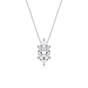 Marquise Lab Grown Diamond 6-Prong Slide Solitaire  Pendant - 16 to 18 Inches