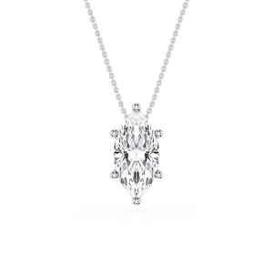 Marquise Lab Grown Diamond 6-Prong Slide Solitaire  Pendant - 16 to 18 Inches