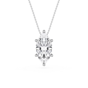 Marquise Lab Grown Diamond 6-Prong Slide Solitaire  Pendant - 16 to 18 Inches