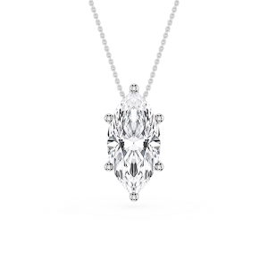 Marquise Lab Grown Diamond 6-Prong Slide Solitaire  Pendant - 16 to 18 Inches