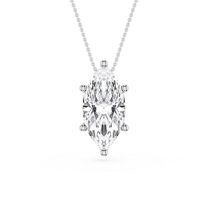 Marquise Lab Grown Diamond 6-Prong Slide Solitaire  Pendant - 16 to 18 Inches