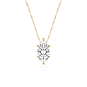 Marquise Lab Grown Diamond 6-Prong Slide Solitaire  Pendant - 16 to 18 Inches