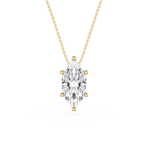 Marquise Lab Grown Diamond 6-Prong Slide Solitaire  Pendant - 16 to 18 Inches