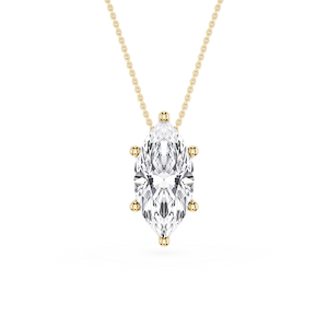 Marquise Lab Grown Diamond 6-Prong Slide Solitaire  Pendant - 16 to 18 Inches