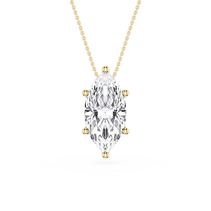 Marquise Lab Grown Diamond 6-Prong Slide Solitaire  Pendant - 16 to 18 Inches