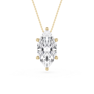 Marquise Lab Grown Diamond 6-Prong Slide Solitaire  Pendant - 16 to 18 Inches