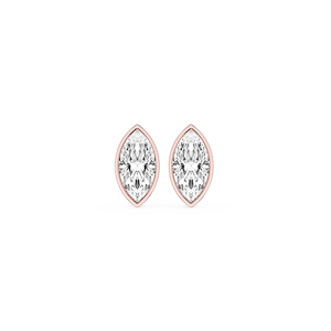Marquise Lab Grown Diamond Bezel Set Certified Stud Earrings