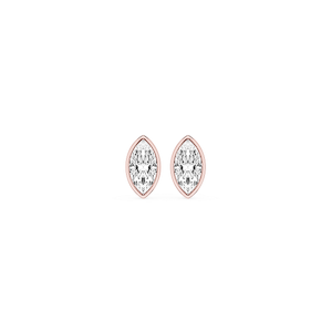Marquise Lab Grown Diamond Bezel Set Certified Stud Earrings