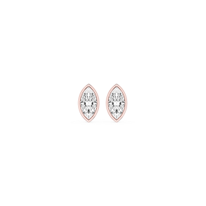 Marquise Lab Grown Diamond Bezel Set Certified Stud Earrings