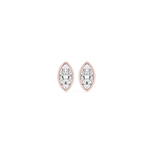Marquise Lab Grown Diamond Bezel Set Certified Stud Earrings