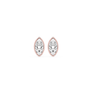 Marquise Lab Grown Diamond Bezel Set Certified Stud Earrings