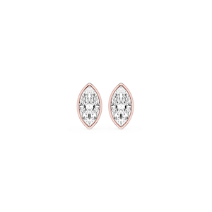 Marquise Lab Grown Diamond Bezel Set Certified Stud Earrings
