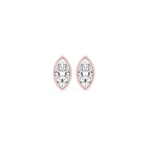 Marquise Lab Grown Diamond Bezel Set Certified Stud Earrings