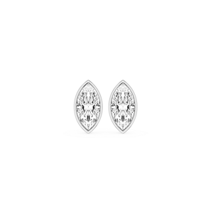 Marquise Lab Grown Diamond Bezel Set Certified Stud Earrings