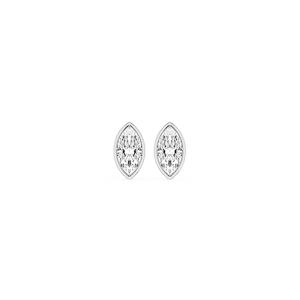 Marquise Lab Grown Diamond Bezel Set Certified Stud Earrings
