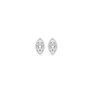 Marquise Lab Grown Diamond Bezel Set Certified Stud Earrings