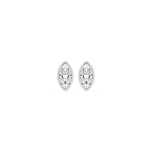 Marquise Lab Grown Diamond Bezel Set Certified Stud Earrings