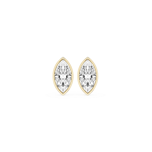Marquise Lab Grown Diamond Bezel Set Certified Stud Earrings