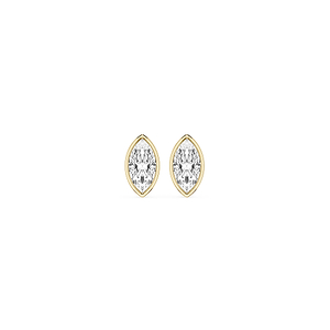 Marquise Lab Grown Diamond Bezel Set Certified Stud Earrings
