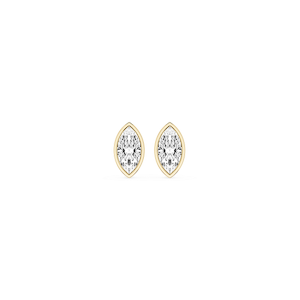 Marquise Lab Grown Diamond Bezel Set Certified Stud Earrings