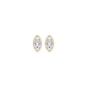 Marquise Lab Grown Diamond Bezel Set Certified Stud Earrings