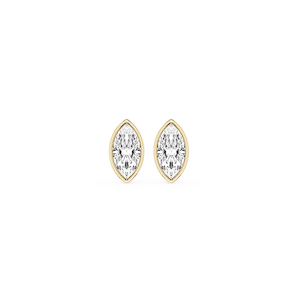 Marquise Lab Grown Diamond Bezel Set Certified Stud Earrings