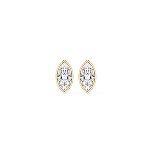 Marquise Lab Grown Diamond Bezel Set Certified Stud Earrings