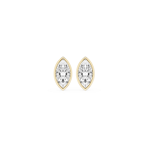 Marquise Lab Grown Diamond Bezel Set Certified Stud Earrings