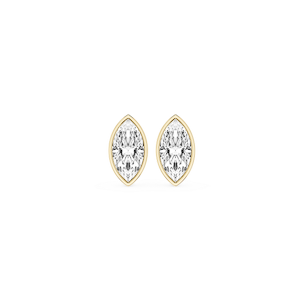 Marquise Lab Grown Diamond Bezel Set Certified Stud Earrings