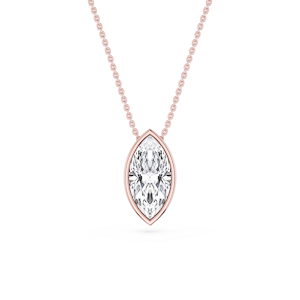 Marquise Lab Grown Diamond Bezel Solitaire Slide Pendant - 16 to 18 Inches