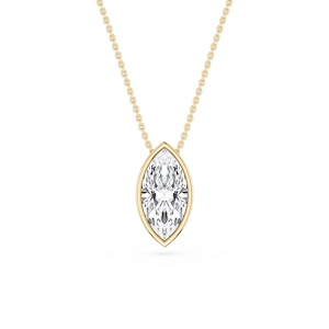 Marquise Lab Grown Diamond Bezel Solitaire Slide Pendant - 16 to 18 Inches
