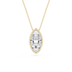 Marquise Lab Grown Diamond Bezel Solitaire Slide Pendant - 16 to 18 Inches