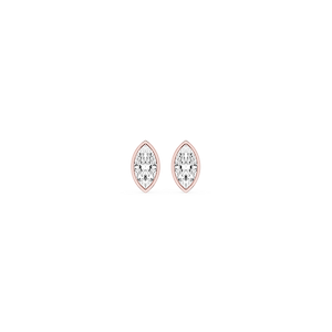 Marquise Lab Grown Diamond Bezel Set Stud Earrings