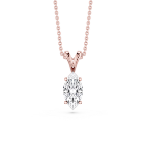 Marquise Lab Grown Diamond Double Bail Pendant - 16 to 18 Inches