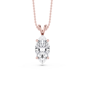 Marquise Lab Grown Diamond Double Bail Pendant - 16 to 18 Inches