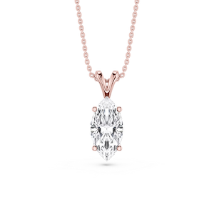 Marquise Lab Grown Diamond Double Bail Pendant - 16 to 18 Inches