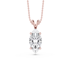 Marquise Lab Grown Diamond Double Bail Pendant - 16 to 18 Inches