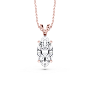 Marquise Lab Grown Diamond Double Bail Pendant - 16 to 18 Inches